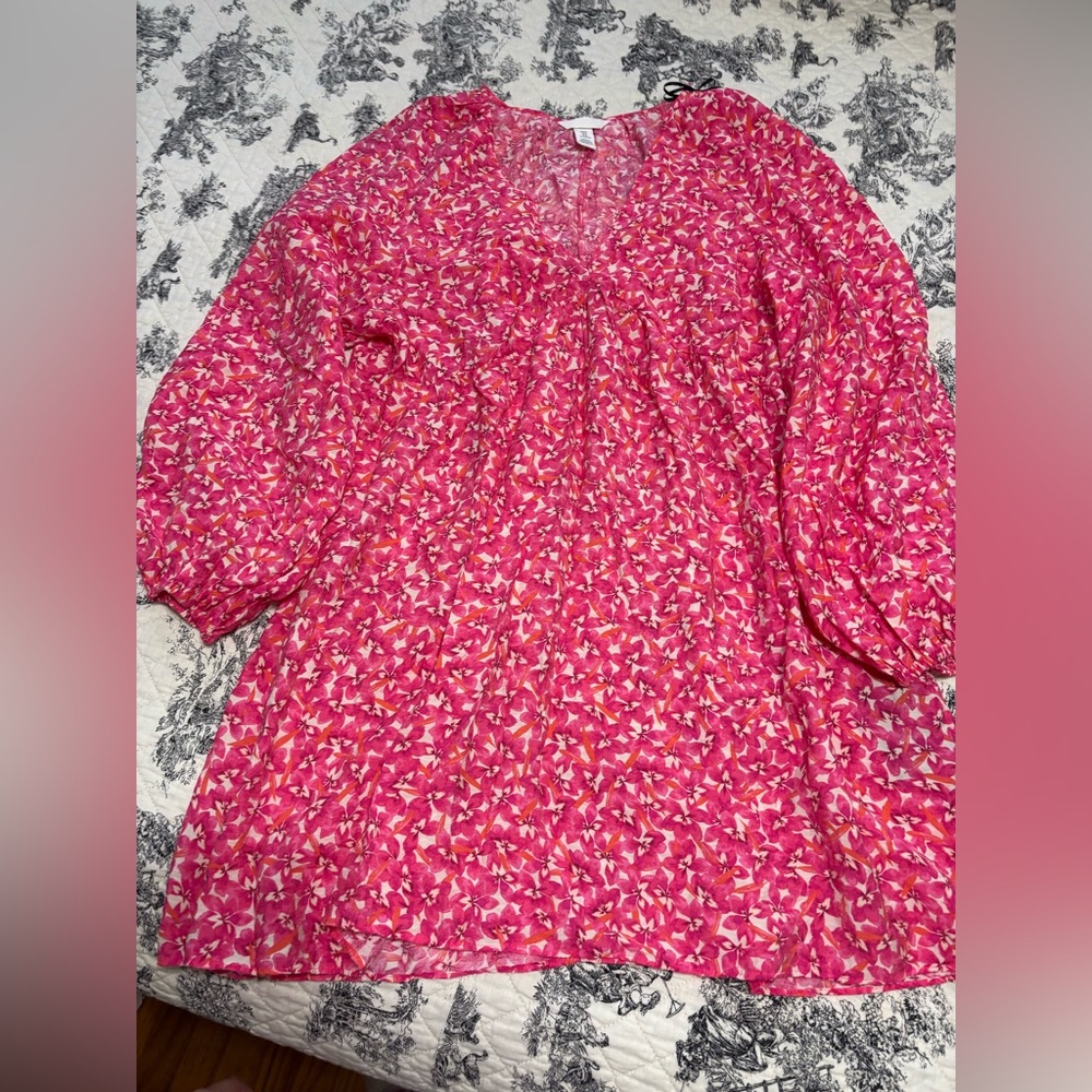H&M Women's Pink Floral Dress